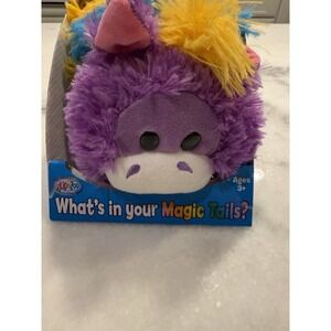 New FlipaZoo Magic Tails 2-in-1 Animal Plush Flippable Purple Unicorn To Dragon